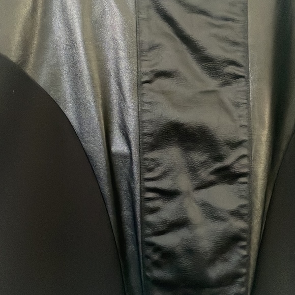Black Mixed Faux Leather Tristan Skirt - Picture 2 of 3